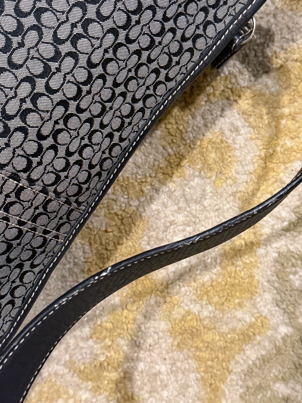 Y2K Coach Black Gray Signature C Jacquard Soho Hobo Shoulder Bag F10945 - Picture 15 of 16